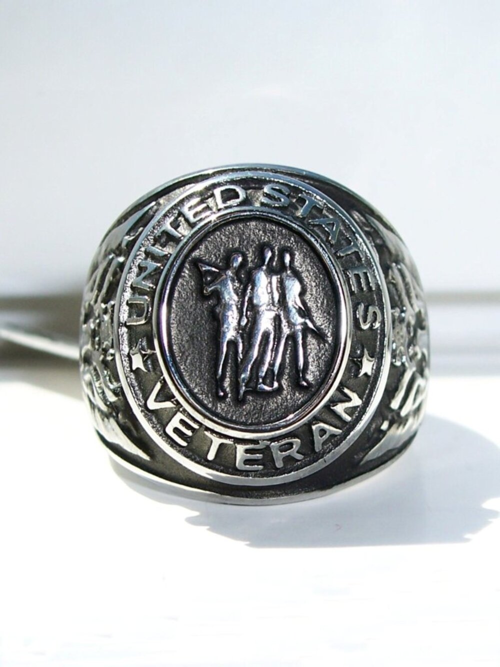 STAINLESS STEEL United States Veteran Epoxy Ring